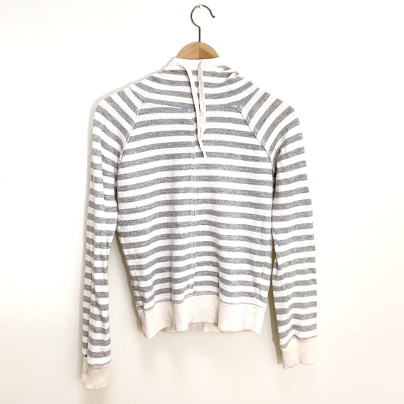 Lucky Brand Tops - Lucky Brand gray and white striped hoodie XS